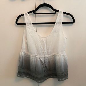 Cute sleeveless green and white blouse